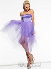 wedding photo -  Short Strapless Prom Dresses with Sheer Illusion Over Skirt