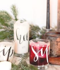 wedding photo - DIY Tutorial: Duck Tape Calligraphy Cocktail Glasses