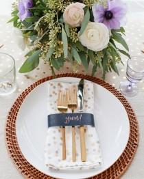 wedding photo - Copper and Navy Holiday Table Inspiration
