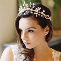 wedding photo - Wedding Leaf Crown, Floral Crown, Laurel Crown, Wedding Hair Piece, Style Maven 1928
