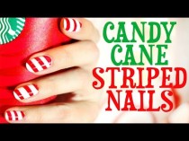 wedding photo - Candy Cane Striped Nails Tutorial