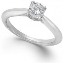 wedding photo - Marchesa Certified Diamond Solitaire Engagement Ring in 18k White Gold (1/2 ct. t.w.)