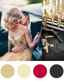 wedding photo - Christmas Colour Palette - Gold & Black - Polka Dot Bride