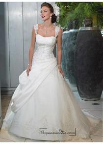wedding photo -  Beautiful Elegant Exquisite Taffeta & Organza A-line Beaded Appliques Wedding Dress In Great Handwork