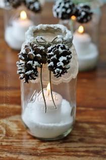 wedding photo - How to Make Snowy Pinecone Candle Jars - DIY & Crafts - Handimania