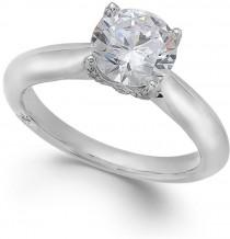 wedding photo - Marchesa Certified Diamond Solitaire Engagement Ring in 18k White Gold (1-5/8 ct. t.w.)
