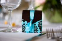 wedding photo -  Turquoise Tapestry Wedding Favor Boxes TH013