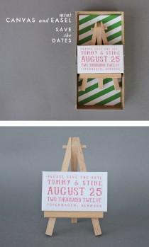 wedding photo - DIY: Mini Canvas And Easel Save The Dates