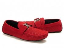 wedding photo -  Louis Vuitton LV Initials Red Men's Pane Leather Loafers Shoes