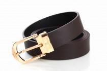 wedding photo -  Louis Vuitton Brown LV Leather Belt with Golden Buckle