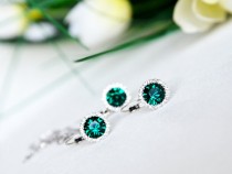 wedding photo -  #emerald #green #bridesmaids #bridal #flowergirl #wedding #jewelryset #artdeco #clearcrystal #rhinestone #necklace #earrings  #chic