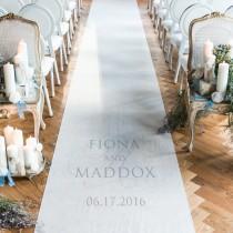 wedding photo -  Contemporary Vintage Personalized Aisle Runner
