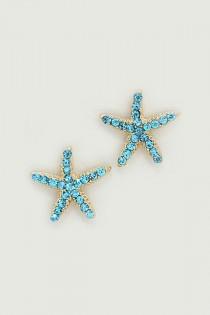 wedding photo - Starfish Earrings In Greek Blue