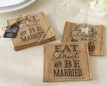 wedding photo - Burlap Wedding Favor Coasters