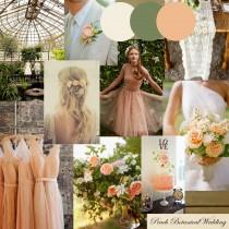 wedding photo - Knots and Kisses Wedding Stationery: Peach, Coral & Green Wedding Inspiration Moodboard