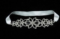 wedding photo -  Rhinestone Bridal Garter, Single Wedding Garter Belt, White Lace Garter, Bridal Rhinestone Garter