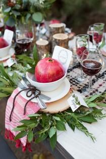 wedding photo - Christmas Wedding Inspiration With Fruit Decor