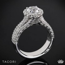 wedding photo - Platinum Tacori Petite Crescent Triple Row Diamond Engagement Ring