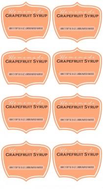 wedding photo - Grapefruit Soda Syrup Favors with Free Printable Labels