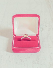 wedding photo - Merlot Velvet Double Ring Box