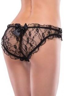 wedding photo - Ladies Sexy Lingerie Frilly Lace Pants Boy Shorts - Black - S - M - Great Fit