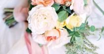 wedding photo - Pink Ribbon Tied Bouquet