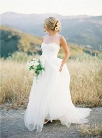 wedding photo - Illusion Neckline Wedding Dresses