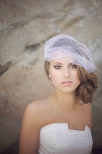 wedding photo - Birdcage Style Veil With Pearls