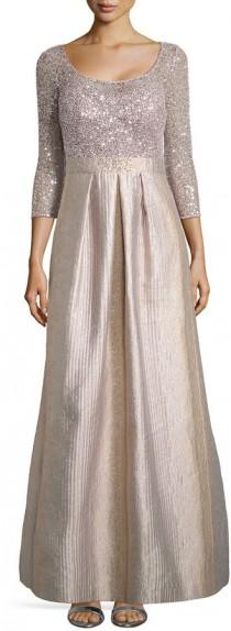 wedding photo - Kay Unger New York Scoop-Neck Ball Gown with Sequined Bodice