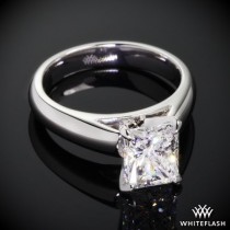 wedding photo - Platinum "Cathedral" Solitaire Engagement Ring