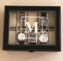 wedding photo - Personalized Watch Storage  Box  - Groomsmen Gifts - Father's Day Gift - Wedding Party Gift - Engraved, Customized, Monogrammed for Free