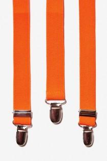 wedding photo - Orange Suspenders. Suspenders. Mens Suspenders. Groomsmen Suspenders. Leather Suspenders. Wedding Suspenders. Adjustable Suspenders
