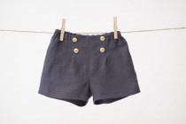 wedding photo - Baby boy shorts Toddler boys pants Linen shorts Nautical party shorts Boys trousers Summer pants Boys clothes Diaper cover