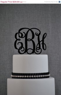 wedding photo - Unique Monogram Cake Toppers in your Choice of Color, Elegant Custom Wedding Cake Toppers, Personalized Initial Wedding Cake Topper