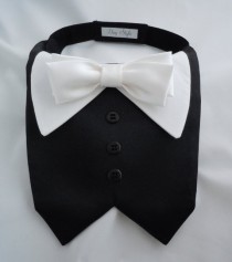 wedding photo - Tux collar bib bandana for dogs or cats - custom made to order