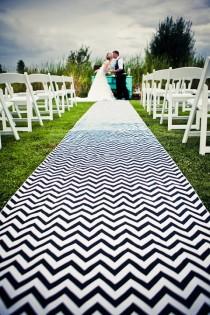 wedding photo - Special of the week Black and White chevron Aisle runner