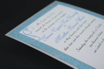 wedding photo - Stunning Blue & Silver Glitter Wedding Invitation Full of Bling, Sparkle, and Dazzle
