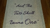 wedding photo - Wedding Aisle Runner with "And The Two Shall Become One" quote (any color and other fonts are available).