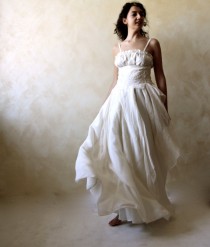 wedding photo - Bohemian wedding dress, Bridal Gown, Fairy wedding gown, Alternative wedding dress, hippie boho wedding dress, silk wedding dress, plus size