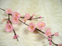 wedding photo -  Vintage Millinery Cherry Blossom Twig Pink Flowers NOS for Hats Weddings, Floral Arrangements