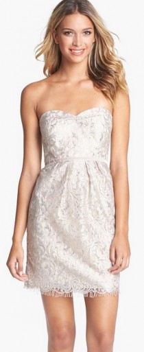Women's Jenny Yoo 'Hudson' Metallic Lace Sheath Dress (Online Only) wedding photo - Women's Jenny Yoo 'Hudson' Metallic Lace Sheath Dress (Online Only)