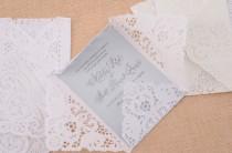 wedding photo - DIY Tutorial: Floral and Lace Wedding Invitations