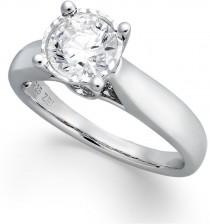 wedding photo - TruMiracle® Diamond Solitaire Engagement Ring in 14k White Gold (1-1/2 ct. t.w.)