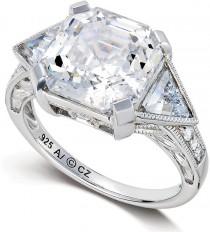 wedding photo - Arabella Sterling Silver Ring, Swarovski Zirconia Engagement Ring (10-1/3 ct. t.w.)