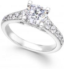 wedding photo - X3 Certified Diamond Engagement Ring in 18k White Gold (2-1/4 ct. t.w.)
