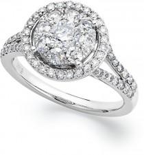 wedding photo - Prestige Unity Circular Diamond Engagement Ring in 14k White Gold (1-1/4 ct. t.w.)