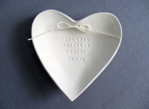 wedding photo - Custom Ring Bearer Heart Bowl - Gift Bagged & Ready to Give