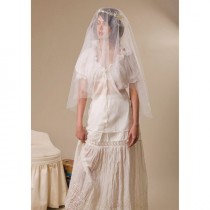 wedding photo - Bridal Silk Tulle circle blusher wedding veil - Style no.839