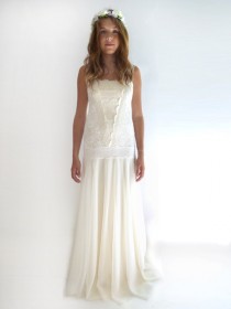 wedding photo - lace wedding dress-wedding dress /lace fishtail wedding dress/ mermaid style wedding dress custom size : GRACE Lace Flapper Dress