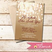 wedding photo - Engagement Party Invitation - Printable DIY Invite - Choose Your Fonts - Couples Shower, Bridal Shower, Weddings - Bokeh, Champagne, Bubbly